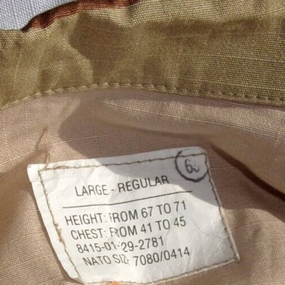 USAF OIF I 3 COLOR DCU DESERT CAMO UNIFORM COMBAT TACTICAL JACKET LG EC 1018 - Picture 11 of 11